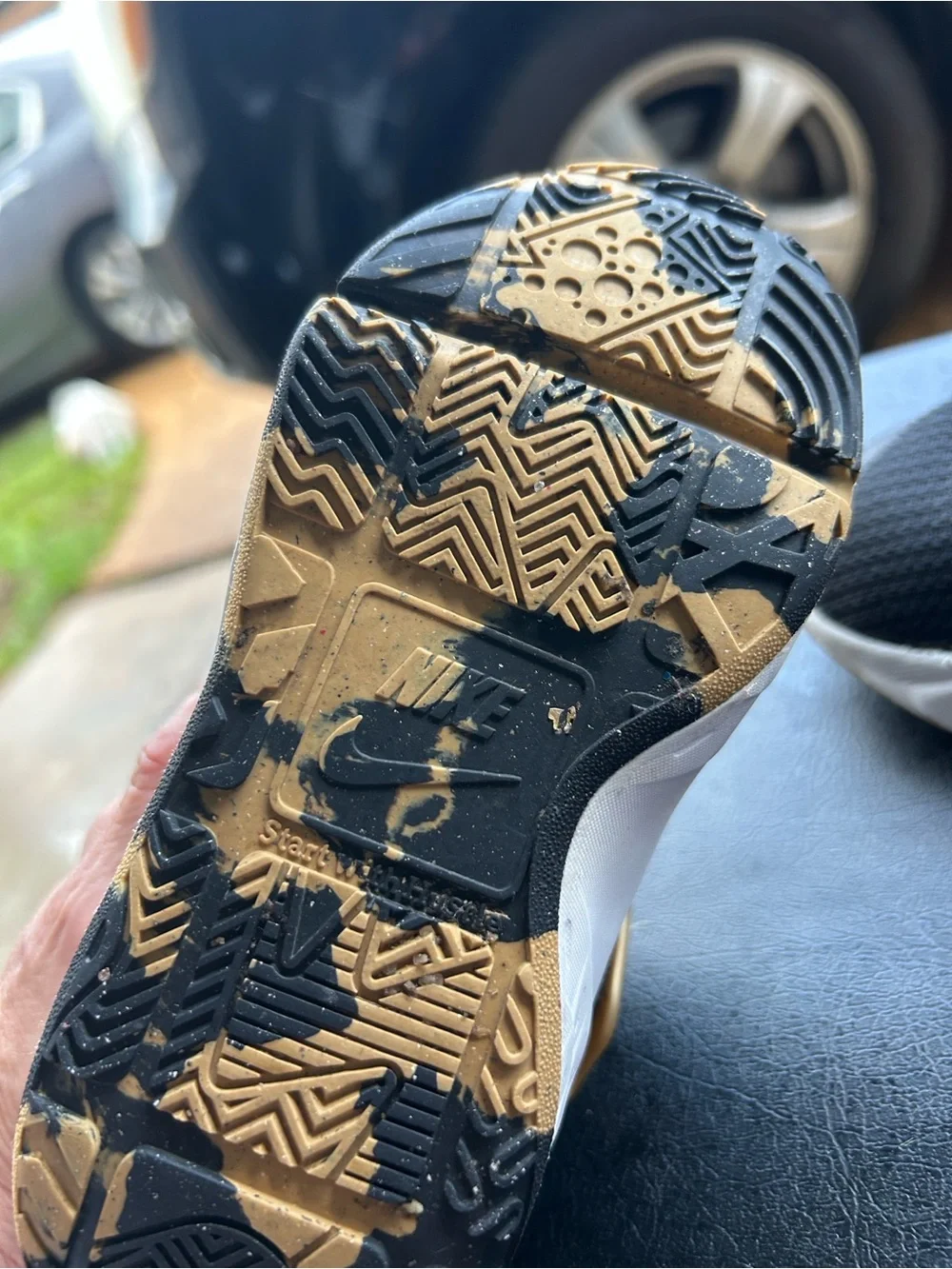 Nike Kids Black and Gold Sneakers